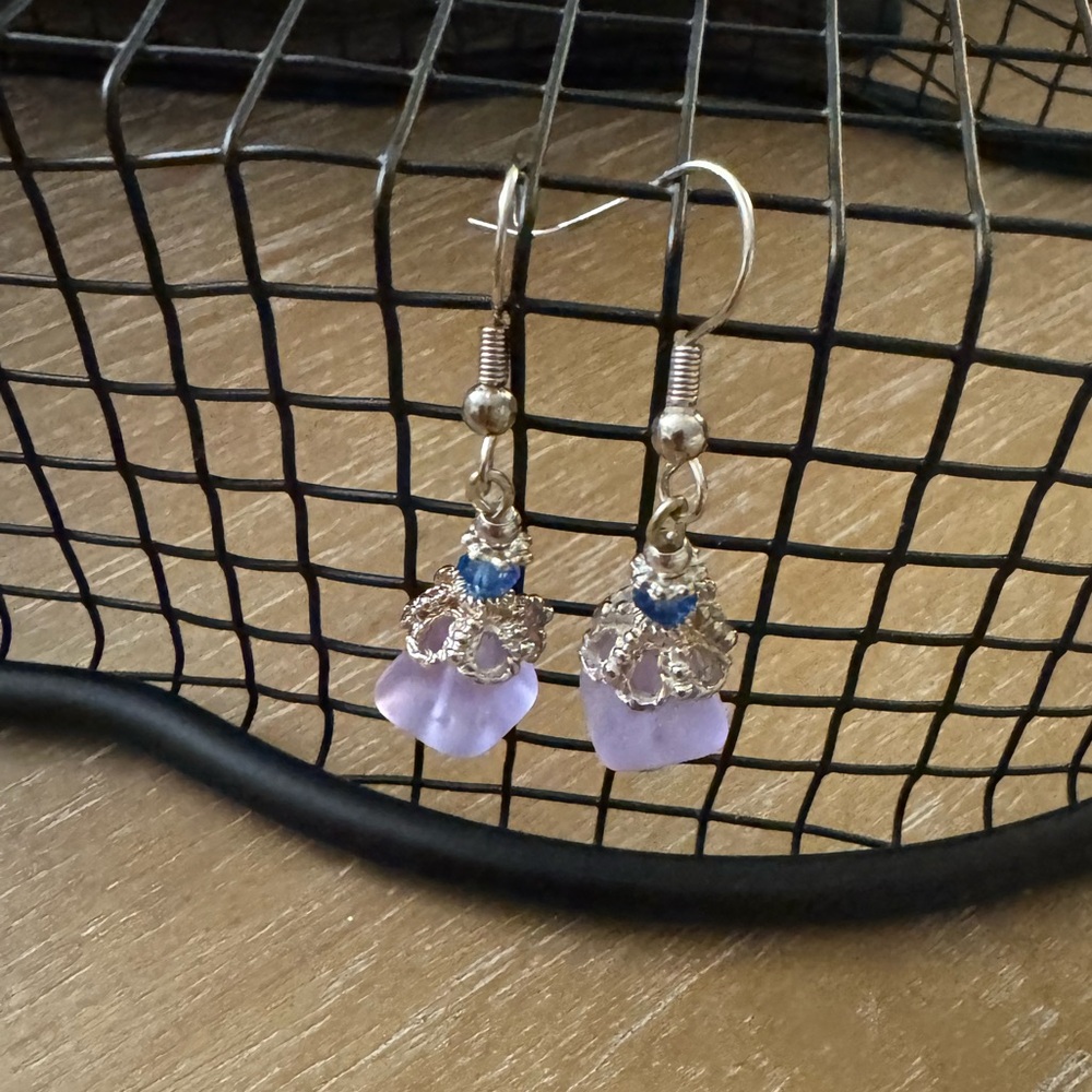 Gorgeous handmade purple earrings